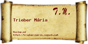 Trieber Mária névjegykártya
